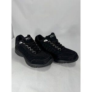 Fila Women size 7.5 Black Athletic Shoes Leather & Synthetic